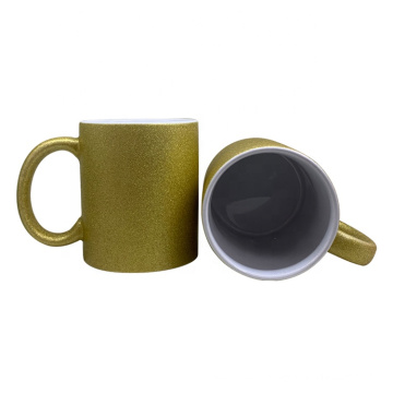 Creative good price 11oz custom tea coffee glitter sublimation ceramic mug